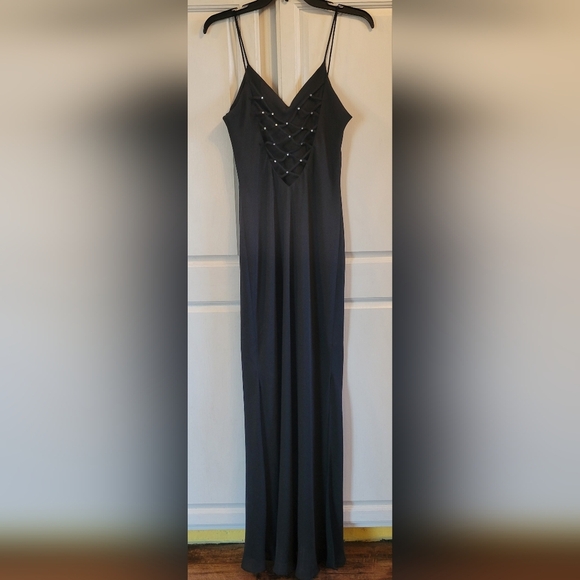 Vintage Niki Livas Matte Black Floor Length Evening Dress - Picture 2 of 7